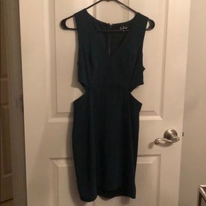 Dark green cutout dress